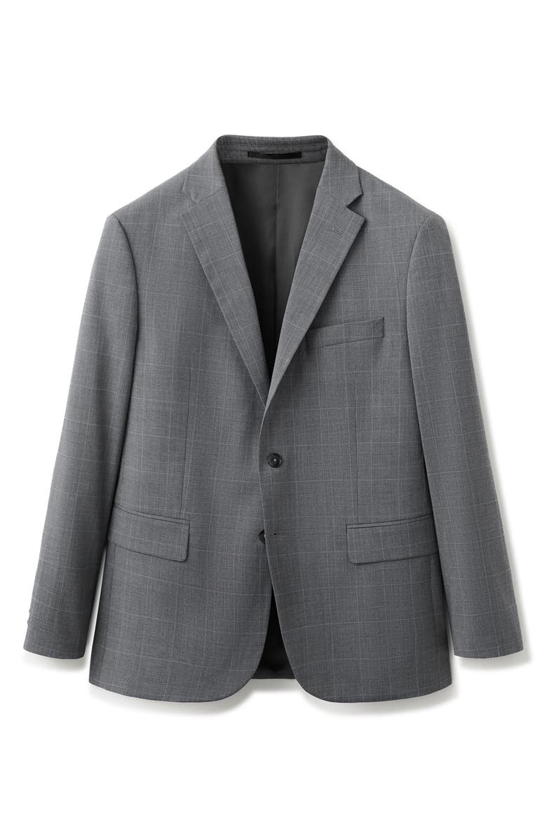 MANGO London Regular Fit Navy Blazer, Alternate, color, Grey