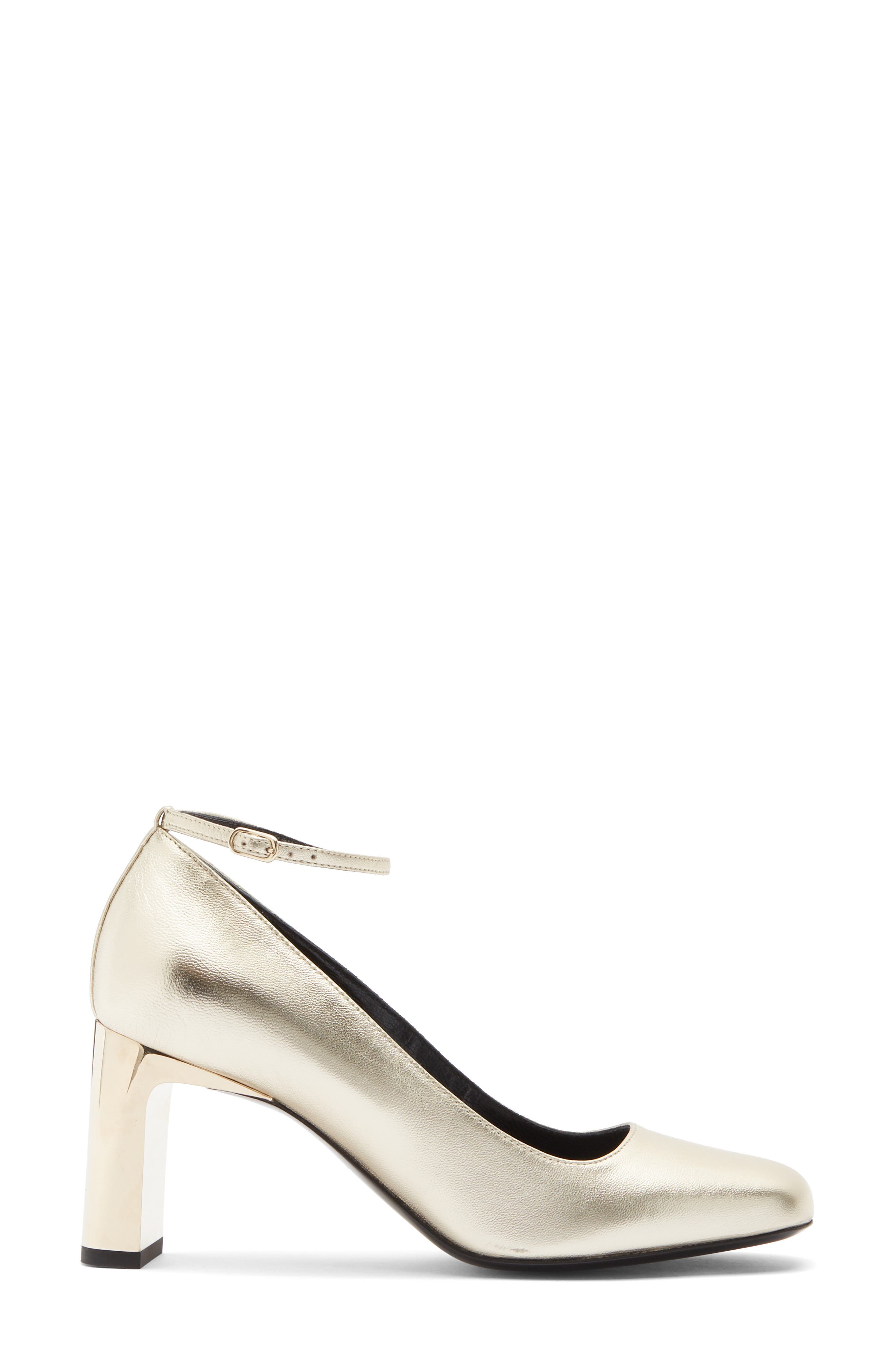 Longchamp Block Heel Pump, Alternate, color, Pale Gold