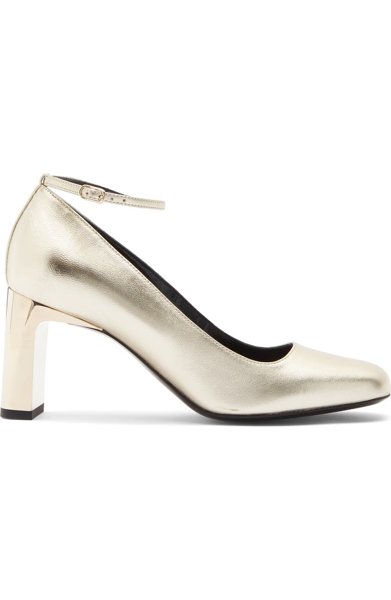 Longchamp Block Heel Pump, Alternate, color, Pale Gold