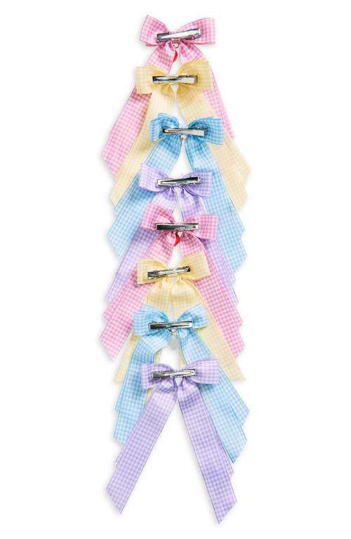 Capelli New York Kids' Assorted 8-pack Gingham Bow Clips In Red Multi