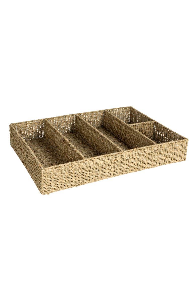Natural Hand-Woven Seagrass Sectional Tray, Natural, Main, color, Natural