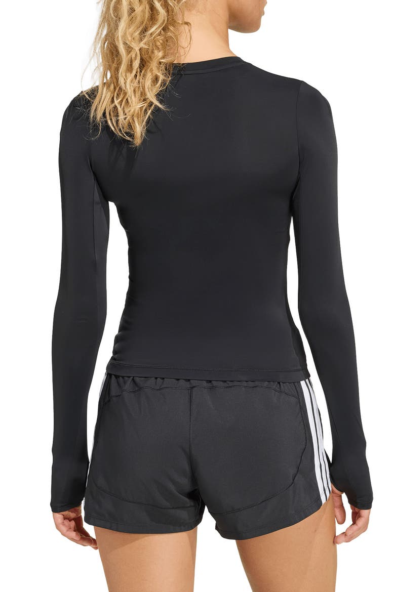 Power Essentials Workout Contour Long Sleeve Top, Alternate, color, BLACK