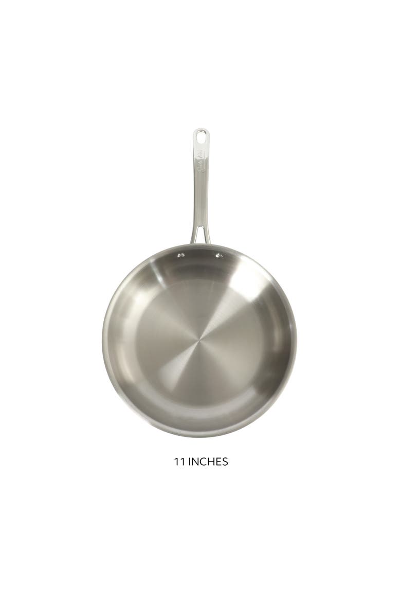 11-Inch Stainless Steel Frying Pan, Induction Ready Skillet with Tri-Ply Base, Alternate, color, Stainless Steel