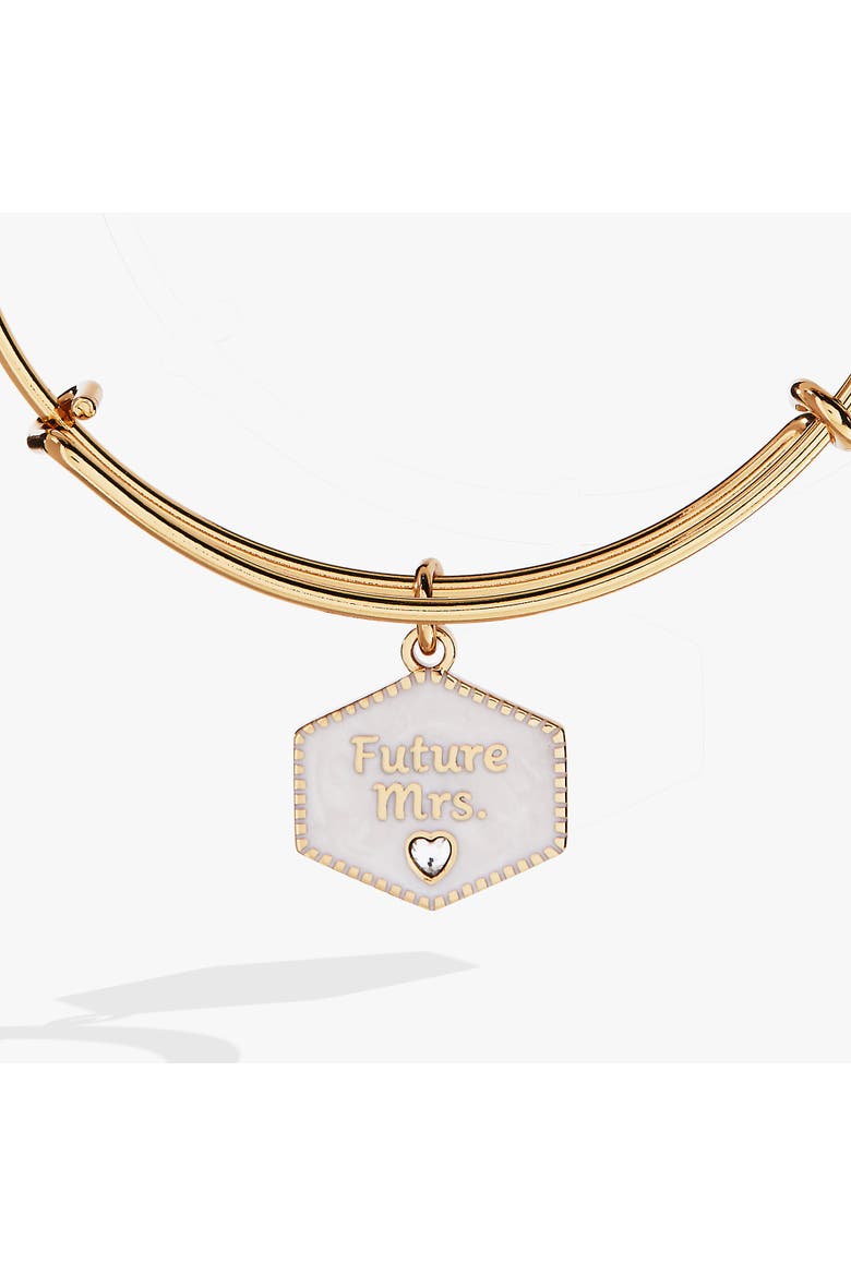 'Future Mrs.' Mother of Pearl Charm Bangle, Alternate, color, Silver