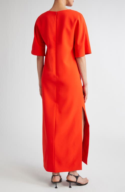 Fforme Naio Silk Cady Column Dress In Orange