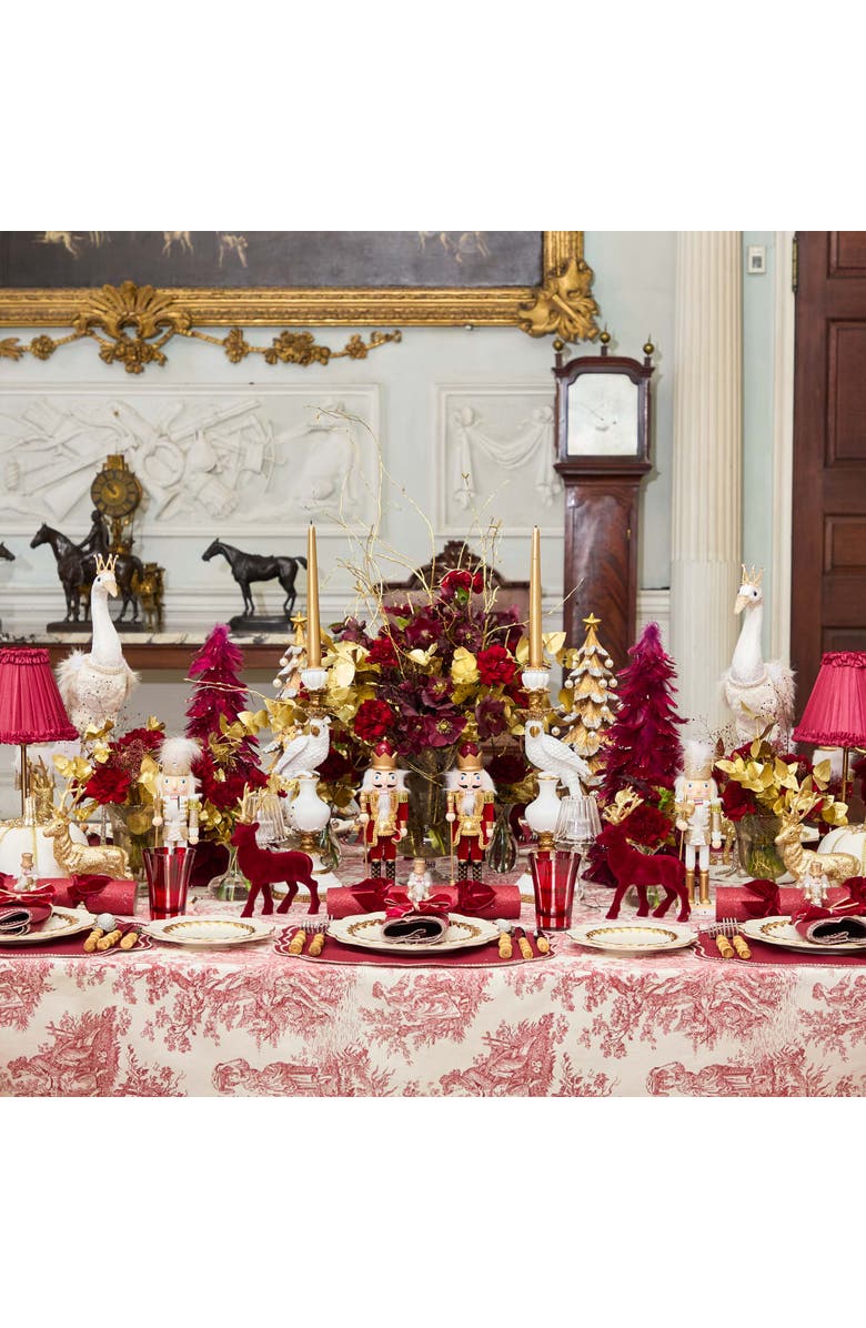 Mrs. Alice Burgundy Frilled Silk Lampshade, Alternate, color, Red