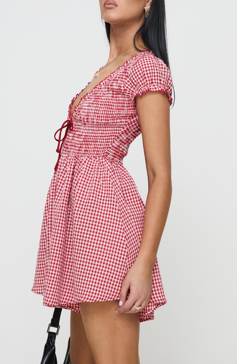 Princess Polly Wescott Gingham Romper, Alternate, color, 