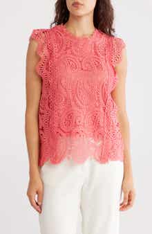 Ellen Tracy Sleeveless Lace Top