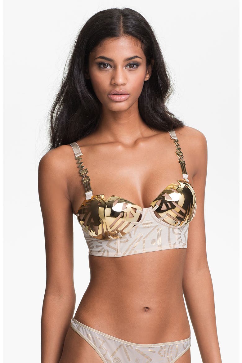 'Golden Karo' Metal Cup Bra (Limited Edition), Main, color, GOLD