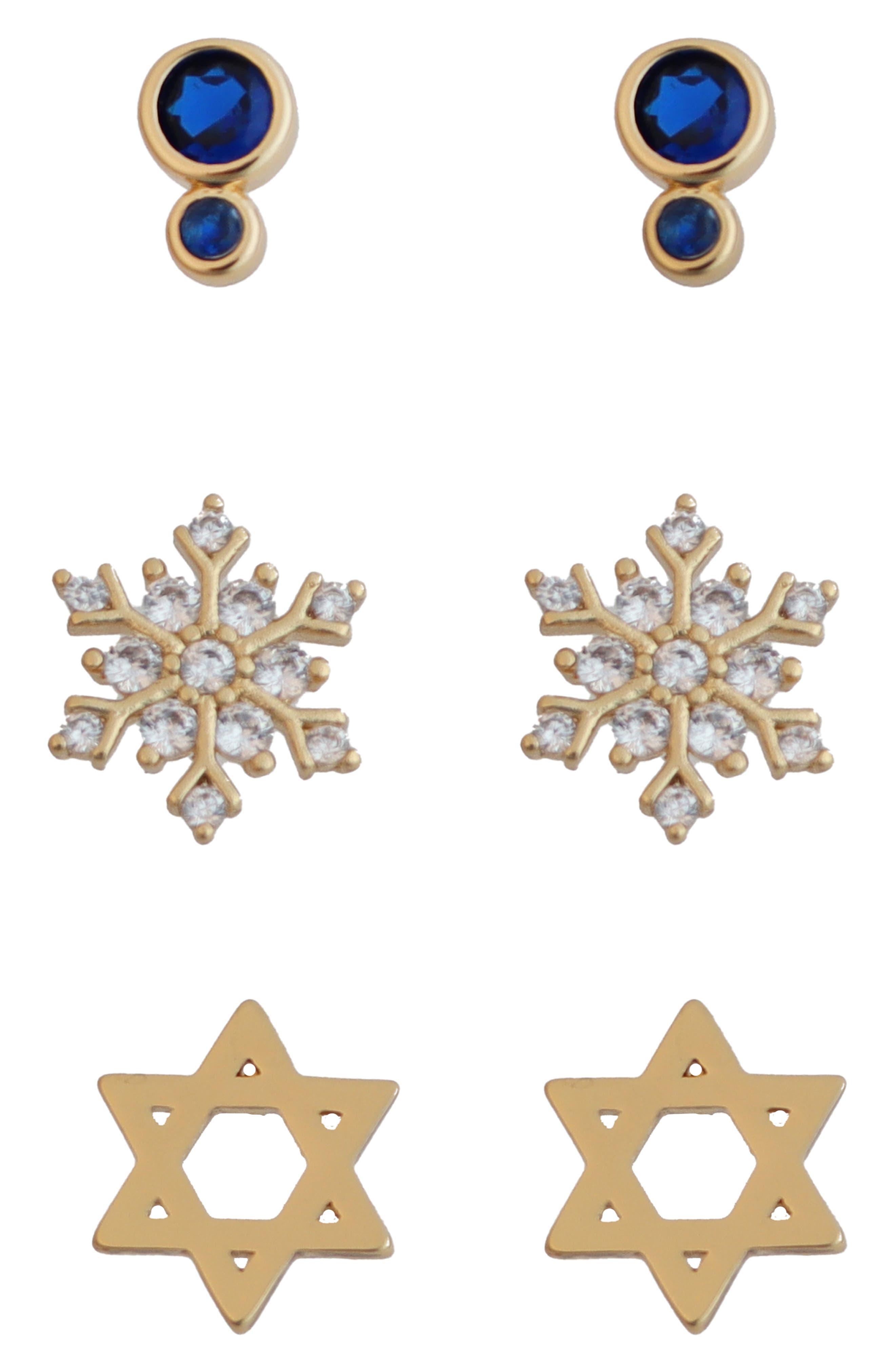 Panacea Set of 3 Holiday Stud Earrings