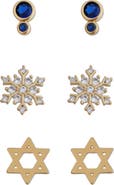 Panacea Set of 3 Holiday Stud Earrings