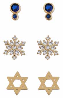 Panacea Set of 3 Holiday Stud Earrings
