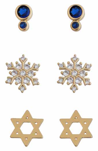 Panacea Set of 3 Holiday Stud Earrings