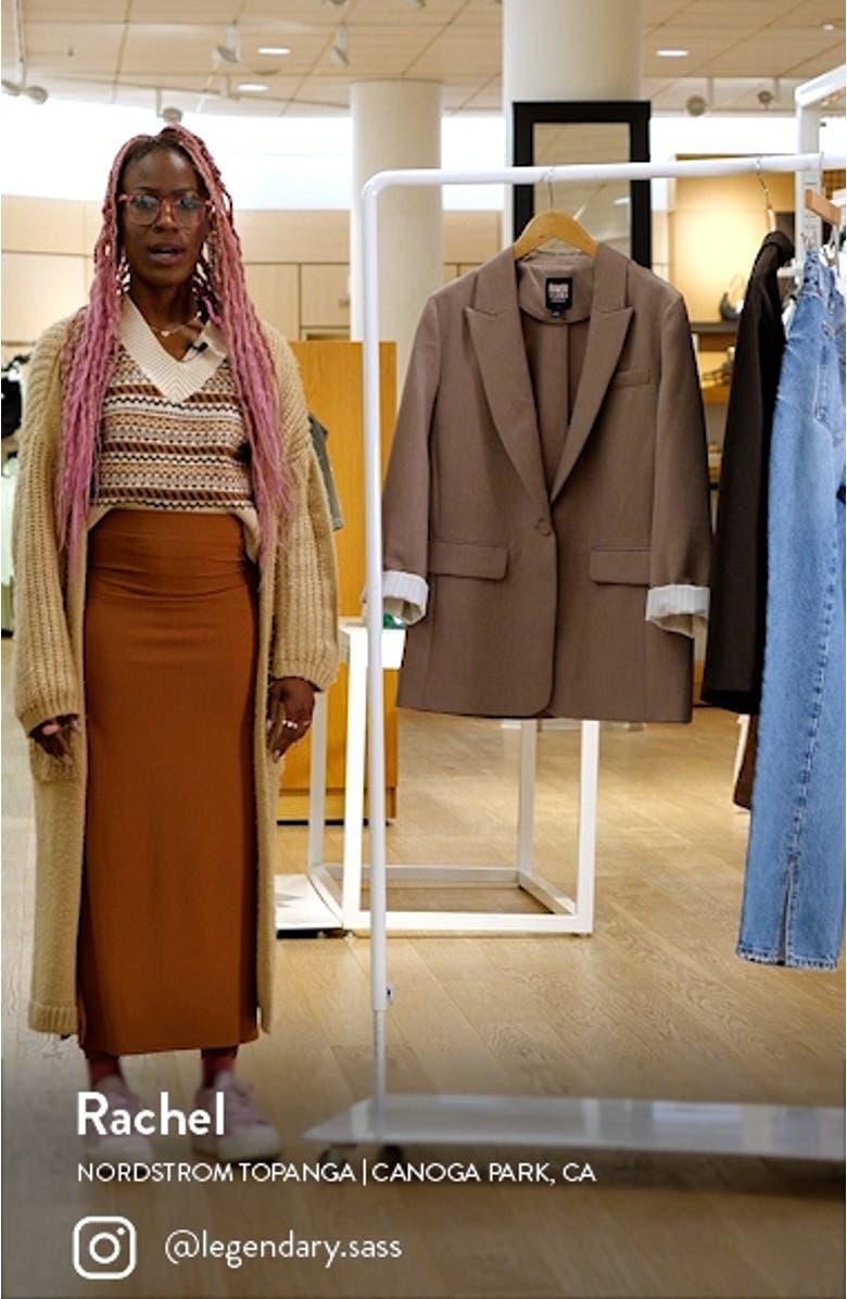 Relaxed Fit Roll Sleeve Blazer, sales video thumbnail