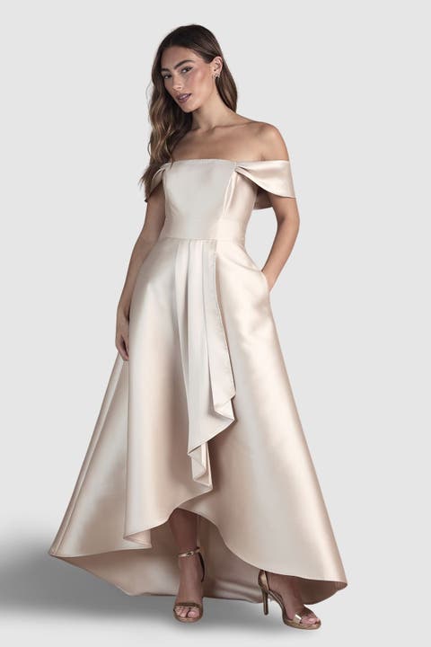 Bardot Twill Bridesmaid Dress