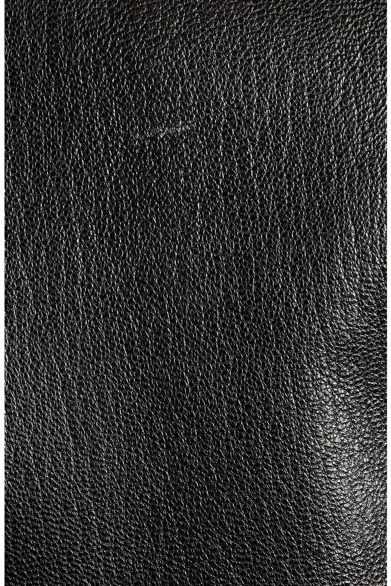 Leather Trucker Jacket, Alternate, color, BLACK
