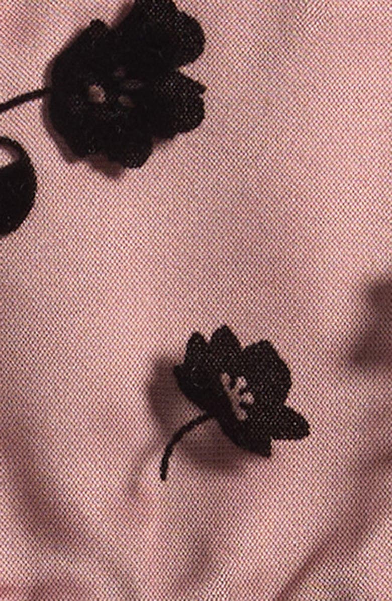 Popatu Flocked Floral Overlay Tulle Dress, Alternate, color, Peach