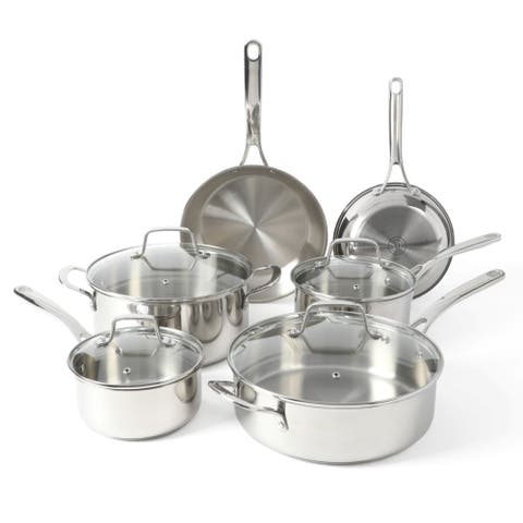 Castelle 10-Piece Stainless Steel Induction-Safe Nonstick Cookware Set