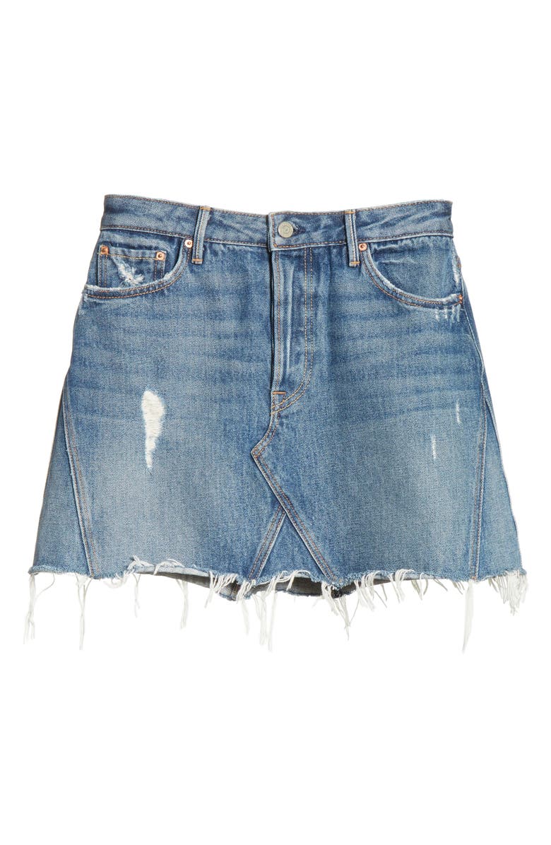GRLFRND Eva Denim A-Frame Gusset Skirt, Alternate, color, 