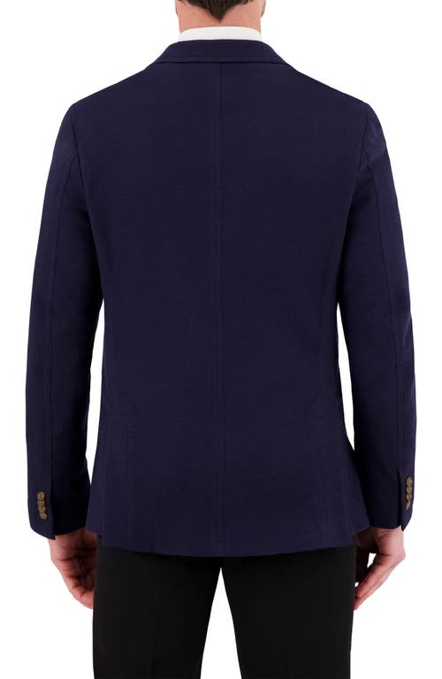 Victor Emmanuel Unstructured Comfort Knit Cotton Blend Sport Coat In Navy