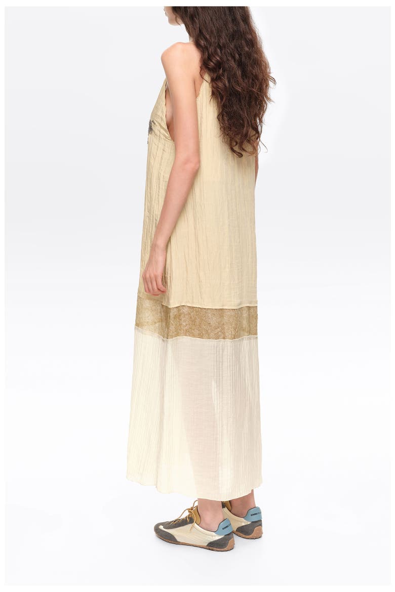 Straight midi dress with stones, Alternate, color, OCHRE