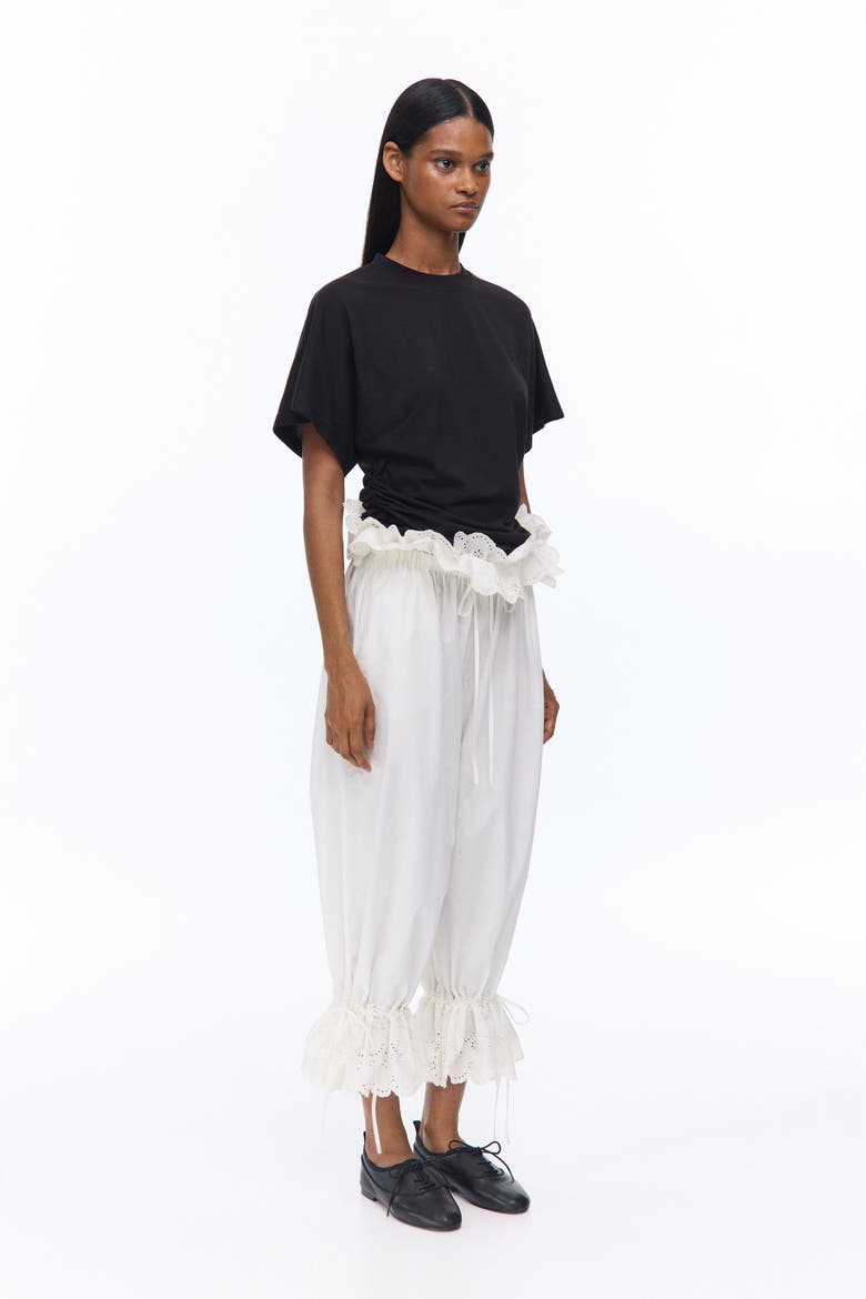 Batwing-sleeved Pima Cotton Top, Alternate, color, Black