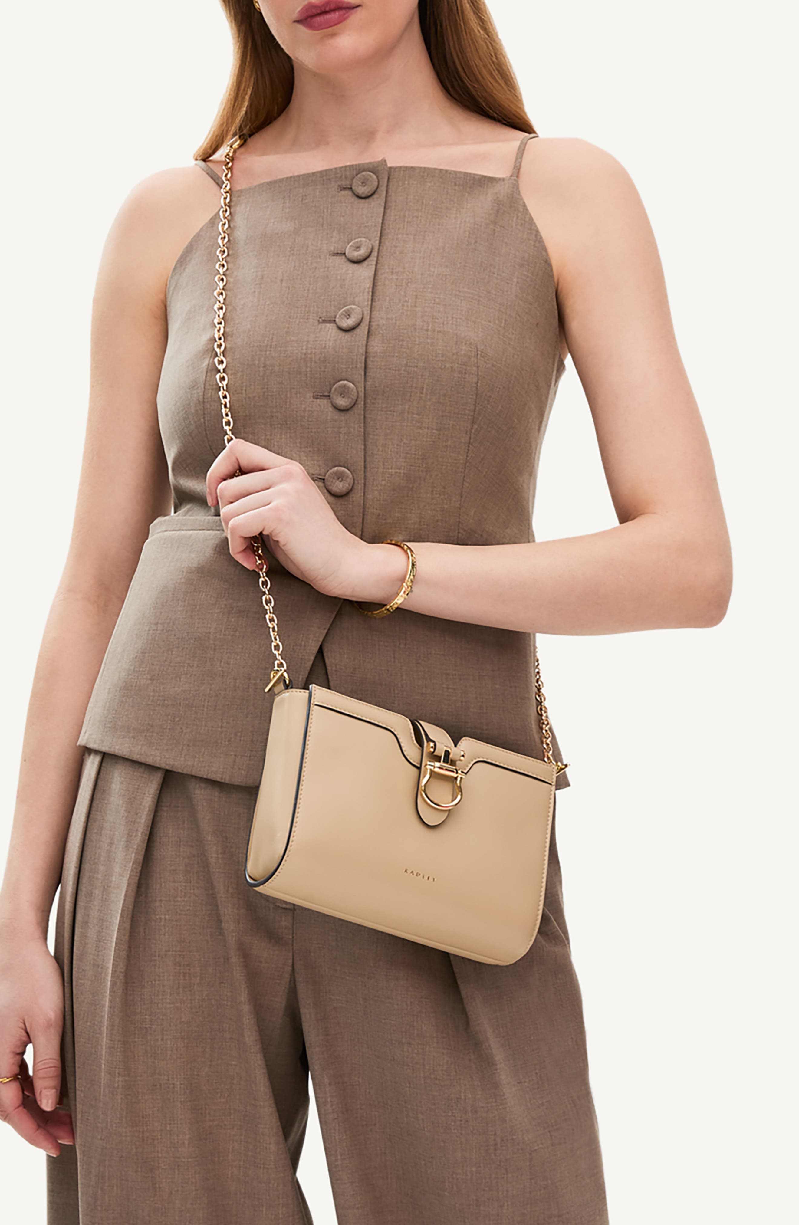 Radley x Kentucky Derby Leather Crossbody Bag, Alternate, color, Stone