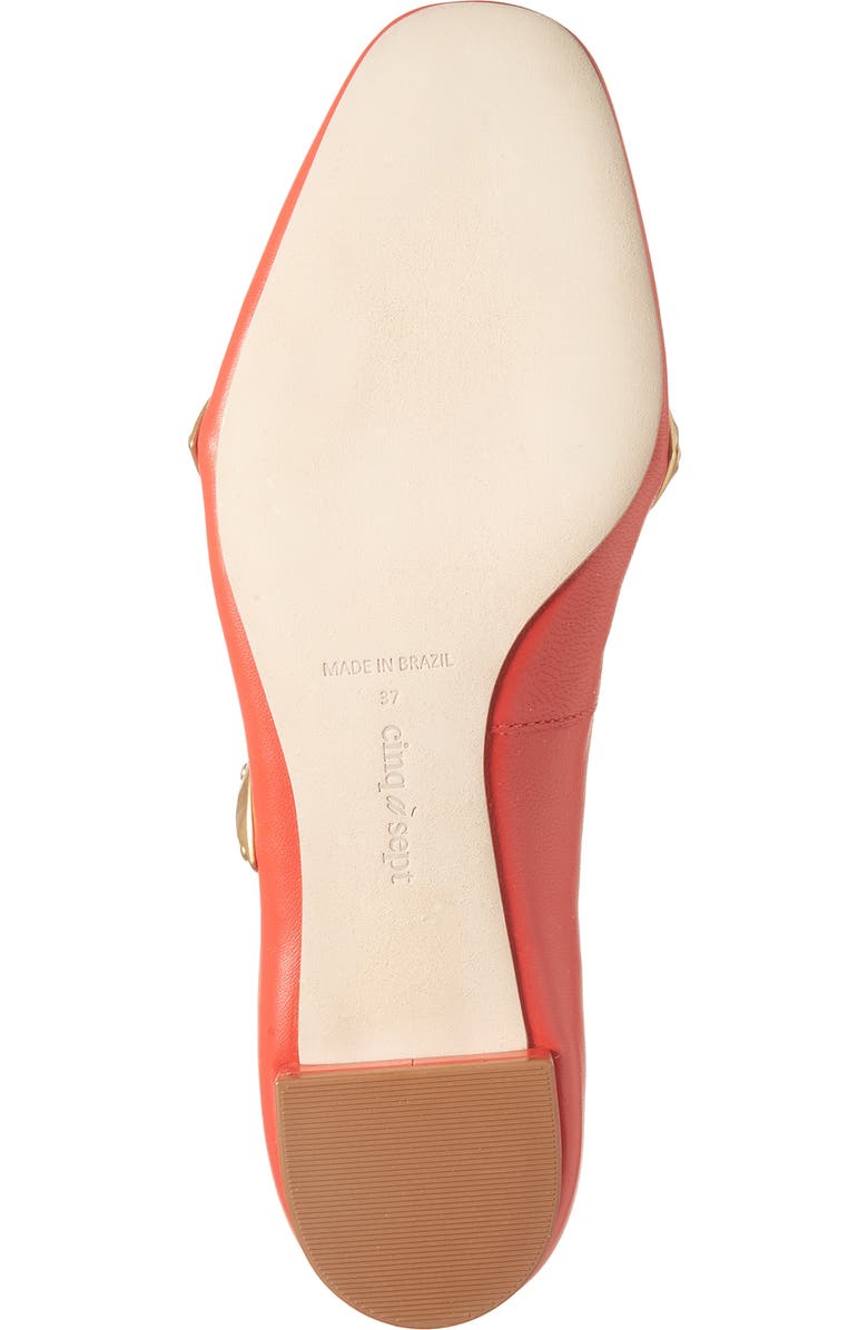 Cinq à Sept Marin Block Heel Ballet Pump, Alternate, color, Cardinal/ Gold