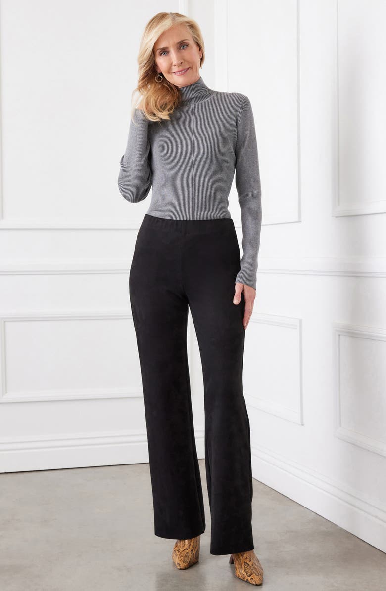 Karen Kane Faux Suede Wide Leg Pants, Alternate, color, 