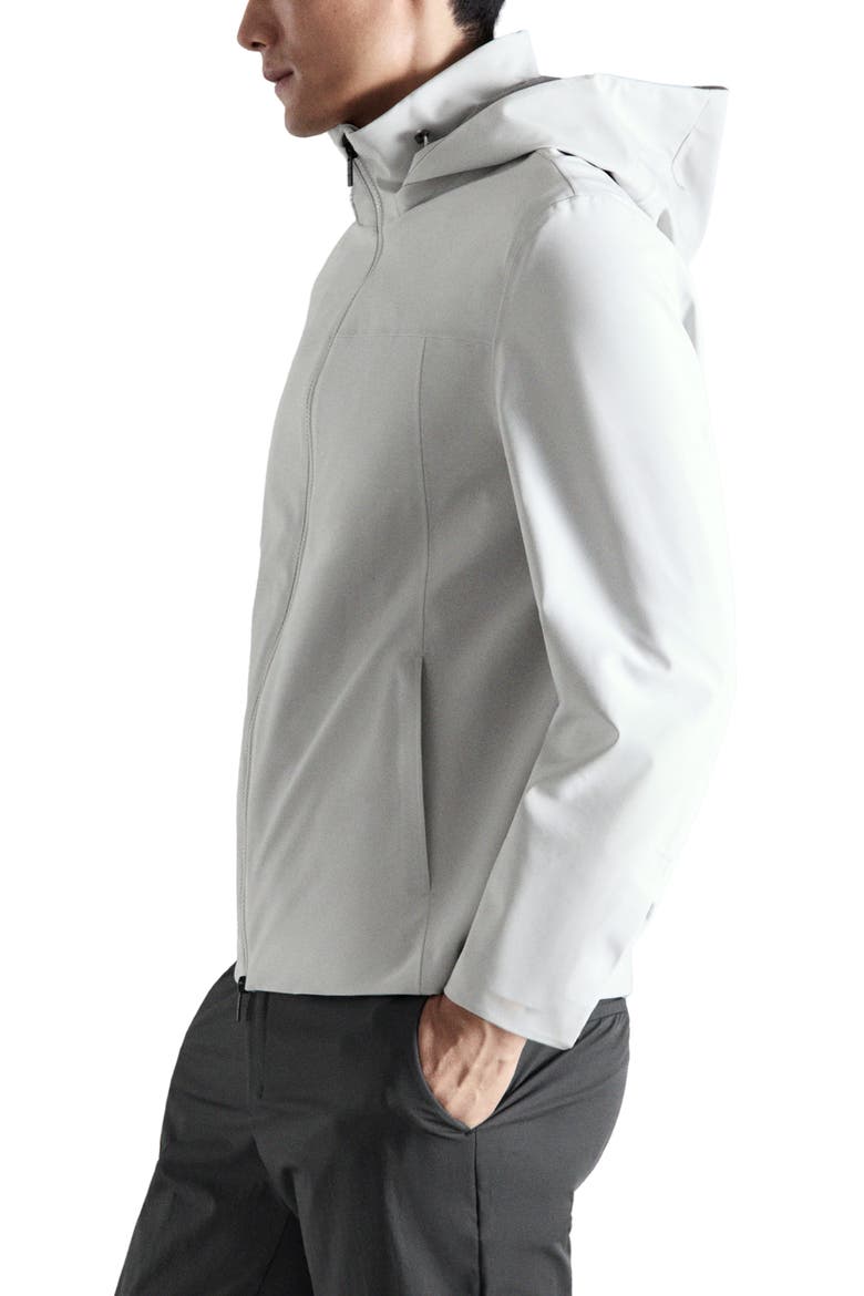Hooded Water Repellent Bomber Jacket, Alternate, color, ICE GREY