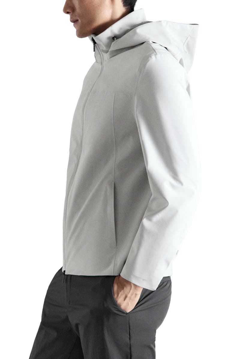 MANGO Hooded Water Repellent Bomber Jacket, Alternate, color, Ice Grey