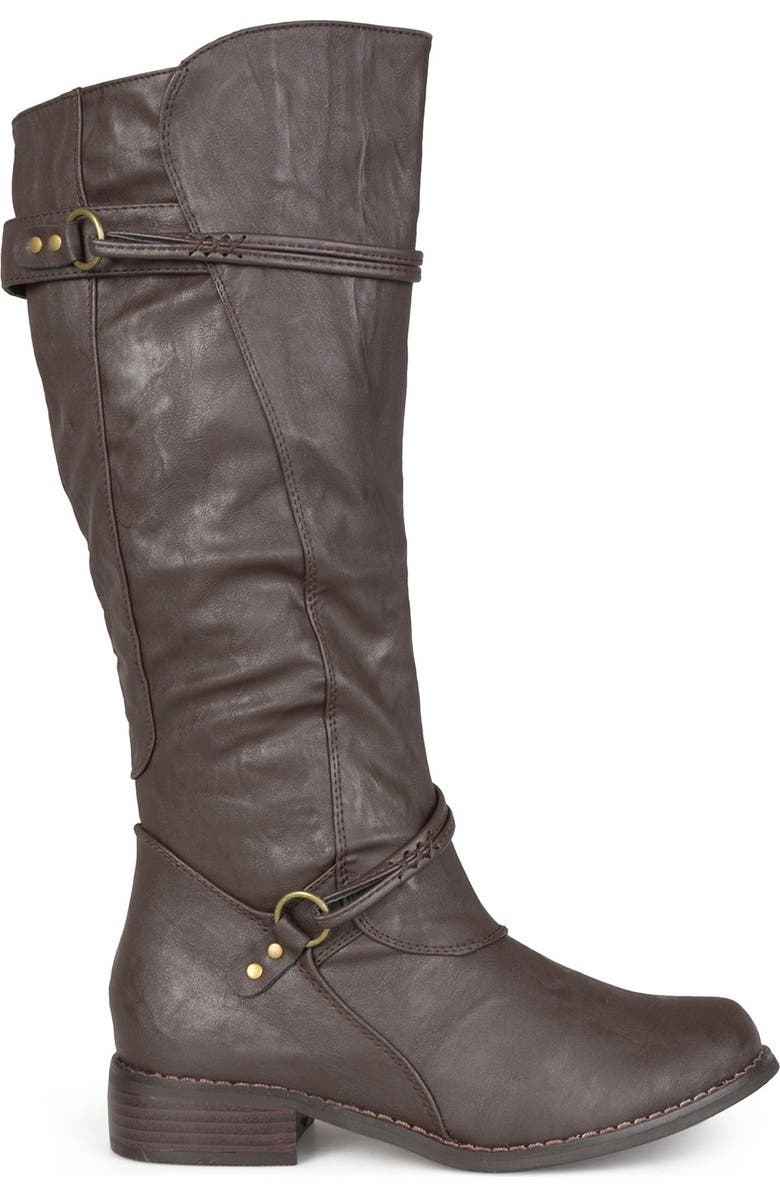 Journee Collection JOURNEE Harley Buckle Tall Boot, Alternate, color, Brown