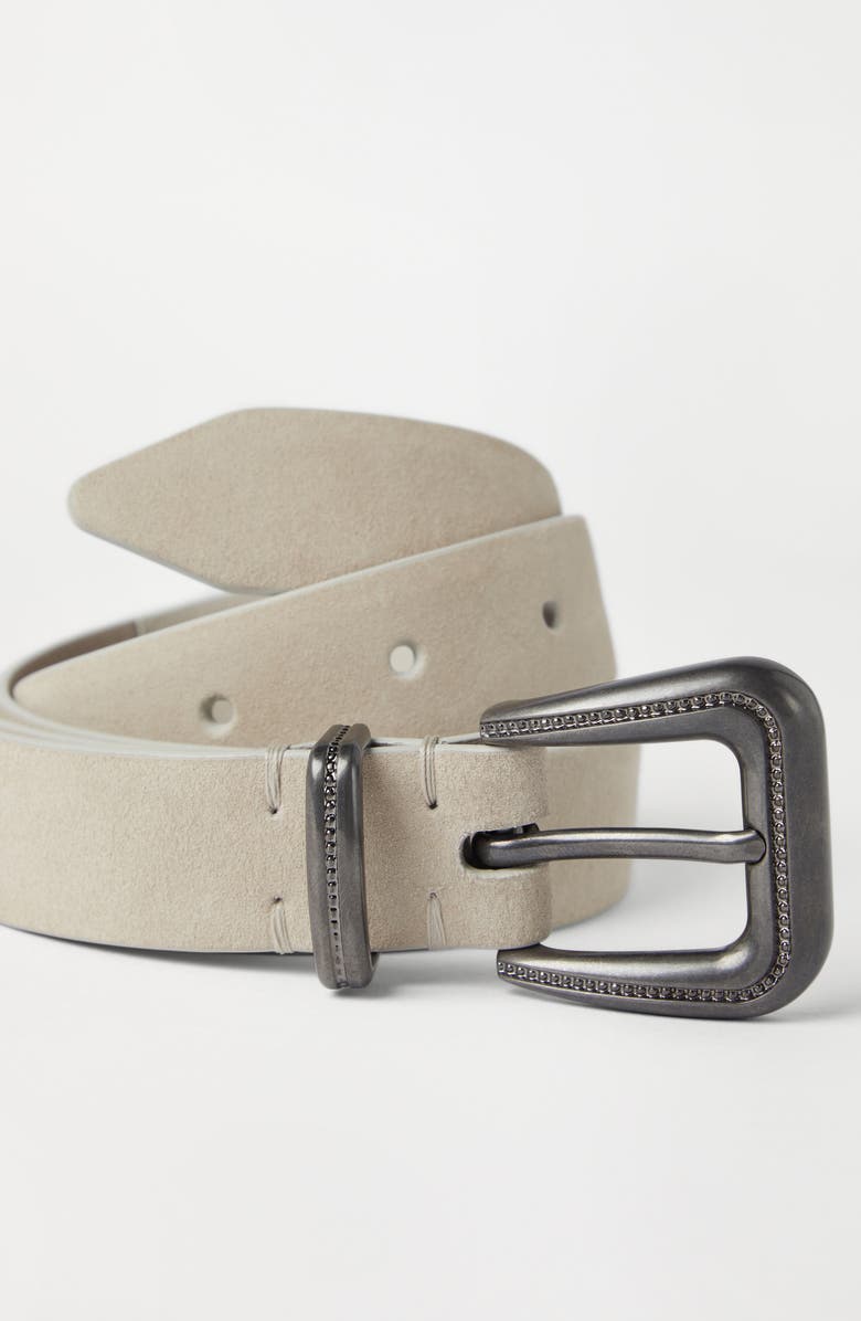 Brunello Cucinelli Suede calfskin belt, Alternate, color, 
