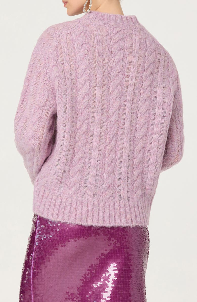 ASTR the Label Violette Cable Stitch Sweater, Alternate, color, Lavender