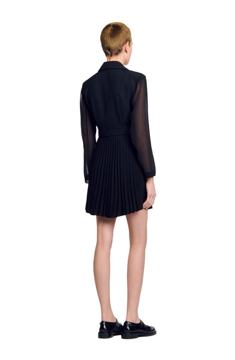 SANDRO Wraparound dress, Alternate, color, Black
