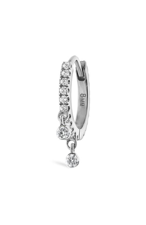 Maria Tash Diamond Eternity Double Charm Hoop Earring In Metallic