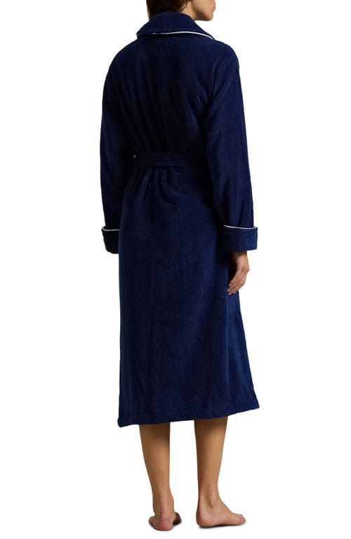 Polo Ralph Lauren Cotton Bath Robe In Blue