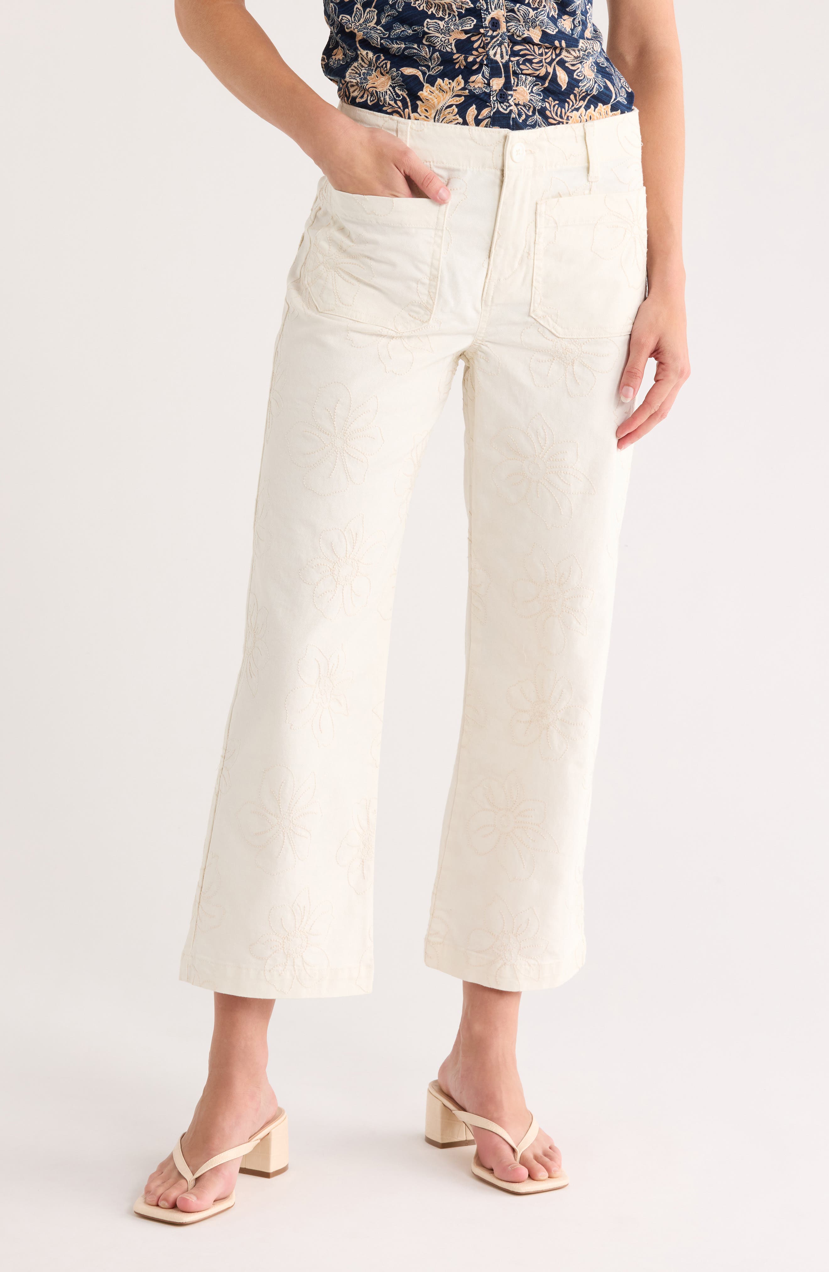 Sanctuary Embroidered Supernova Ankle Crop Pants