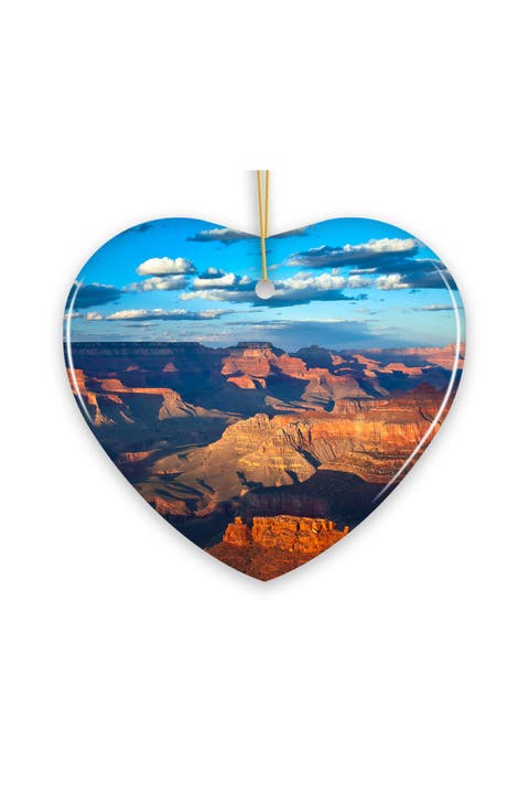 Grand Canyon Sunset Vista Heart Ceramic Ornament