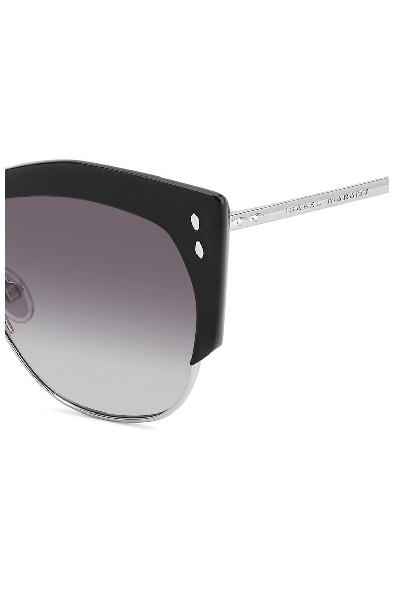 58mm Gradient Cat Eye Sunglasses, Alternate, color, BLACK SILVER/ GREY SHADED