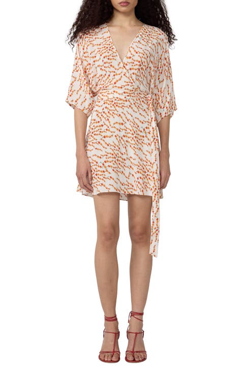 Bonnie Print Faux Wrap Minidress