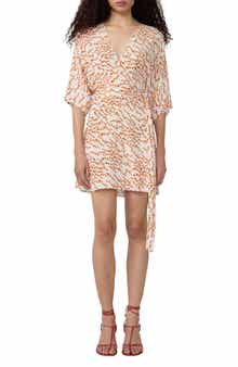 Bonnie Print Faux Wrap Minidress