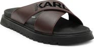KARL LAGERFELD PARIS Logo Crisscross Slide Sandal