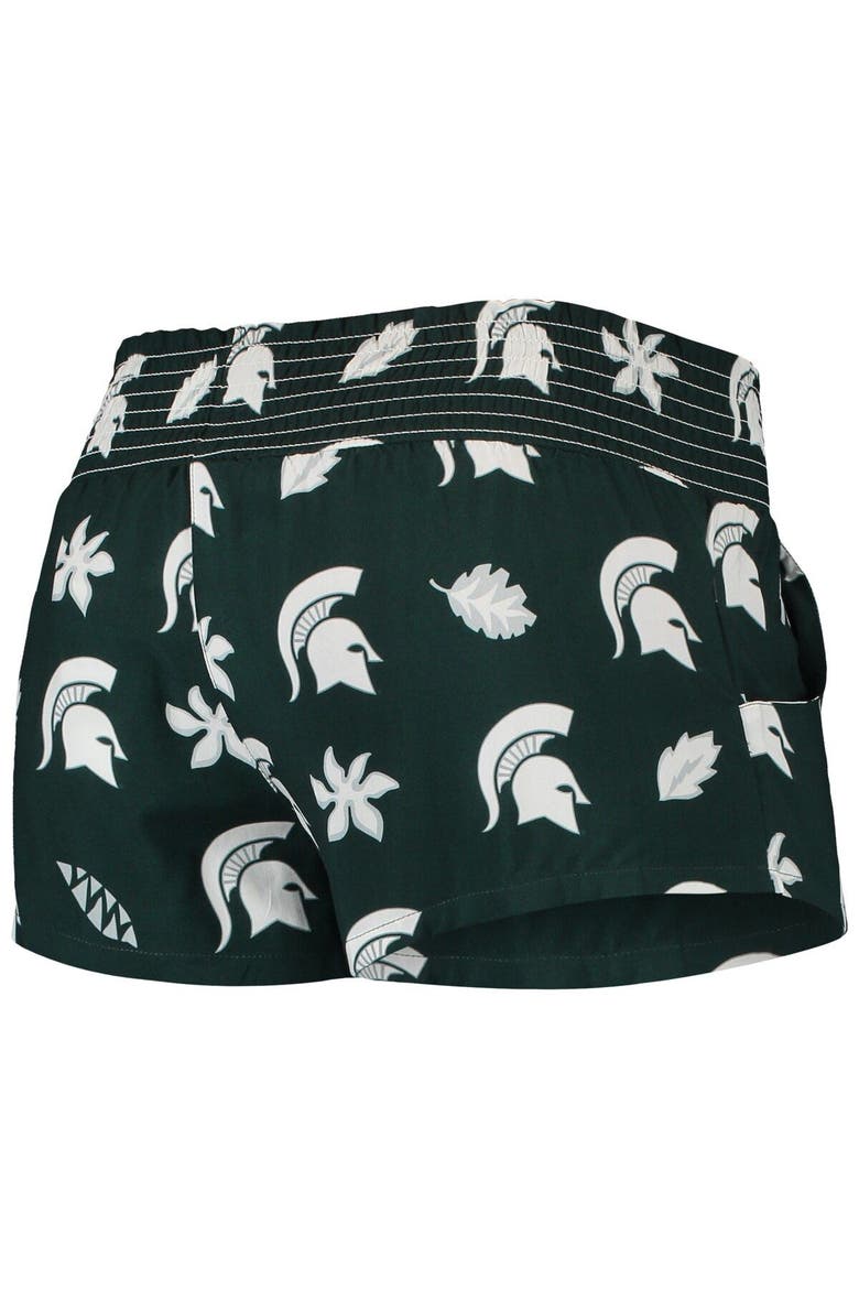 Women's Wes & Willy Green Michigan State Spartans Beach Shorts, Alternate, color, Green