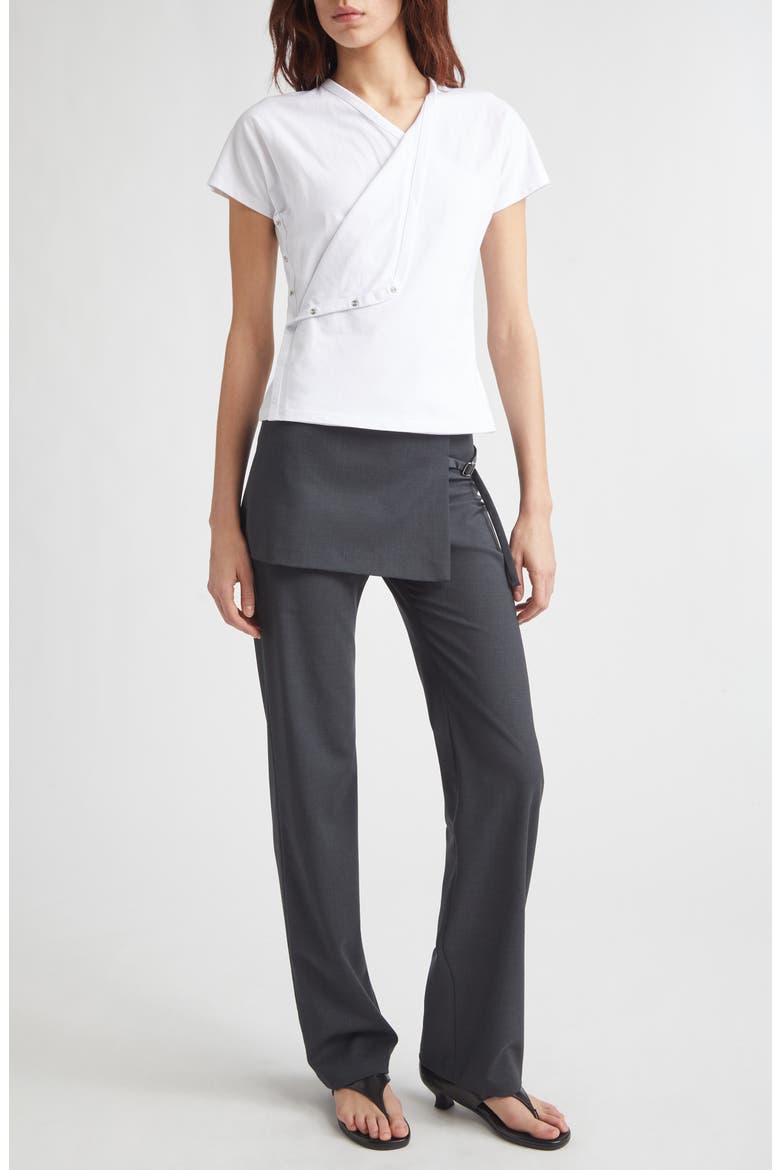 Olimpia Side Snap Cotton Top, Alternate, color, WHITE