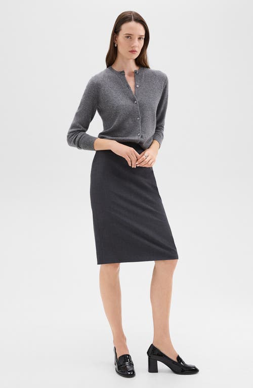Theory Trace Slim Fit Stretch Wool Skirt In Charcoal Melange