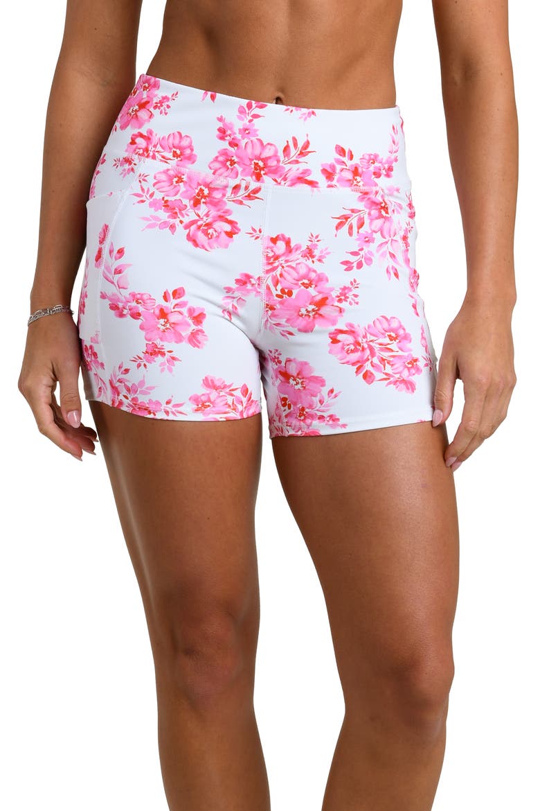 Rally Rose Biker Shorts, Main, color, WHITE