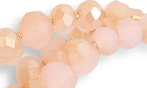Nordstrom Rack Triple Facet Beaded Hoop Earrings In Blush- Gold