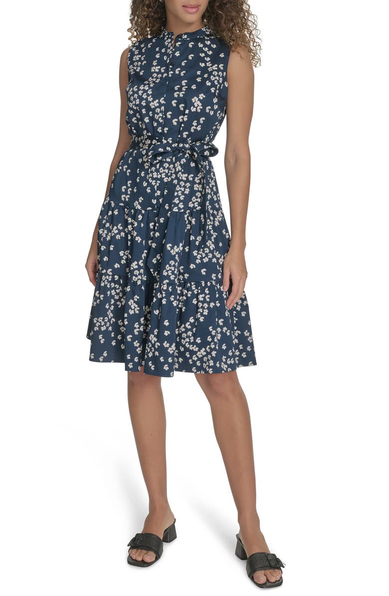 Calvin Klein Floral Sleeveless Shirtdress, Main, color,