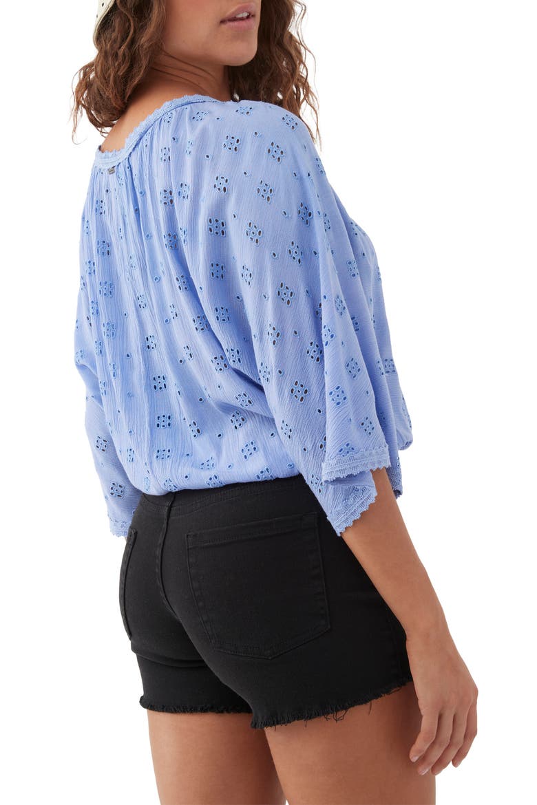 Inda Eyelet Crop Top, Alternate, color, PERIWINKLE